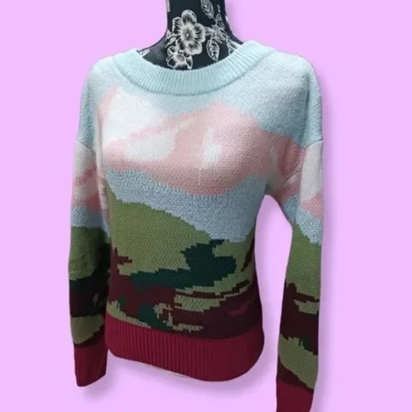 Wild Fable Sweater Crew Neck Landscape Size XS to Small NWT - Picture 2 of 12